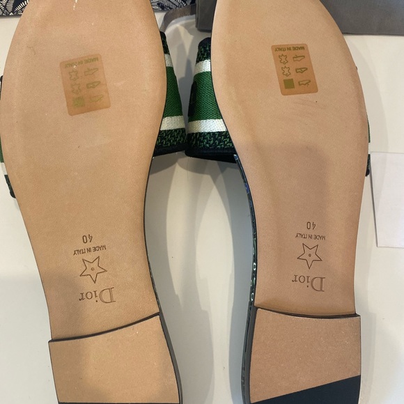 New Christian Dior Embroidered Green Slides Sz 40 - Picture 5 of 5